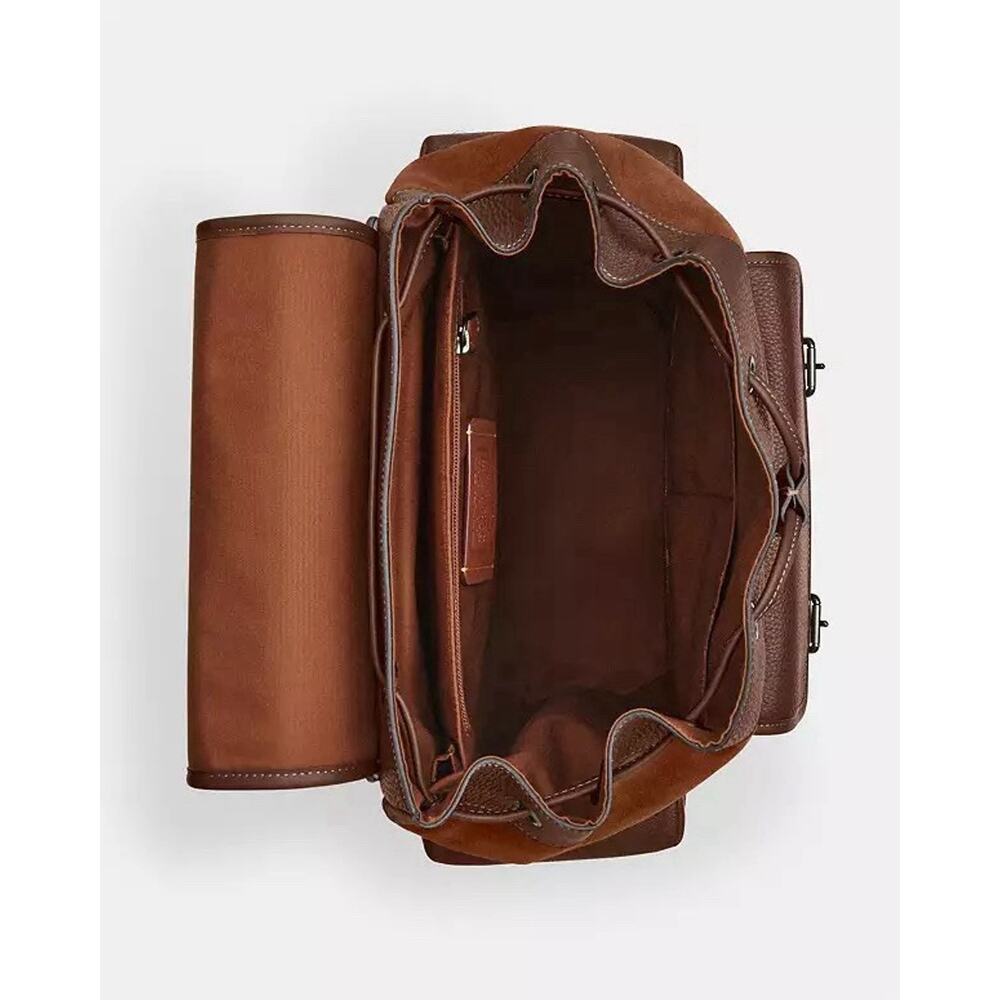 NWT Coach MEN's Sprint Backpack CCG12 suede 2025 Fall🔥🔥 Cognac/Sienna - Picture 12 of 12